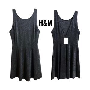 Divided H&M Dress Women's Size 10 Black Shimmer Sleeveless Party